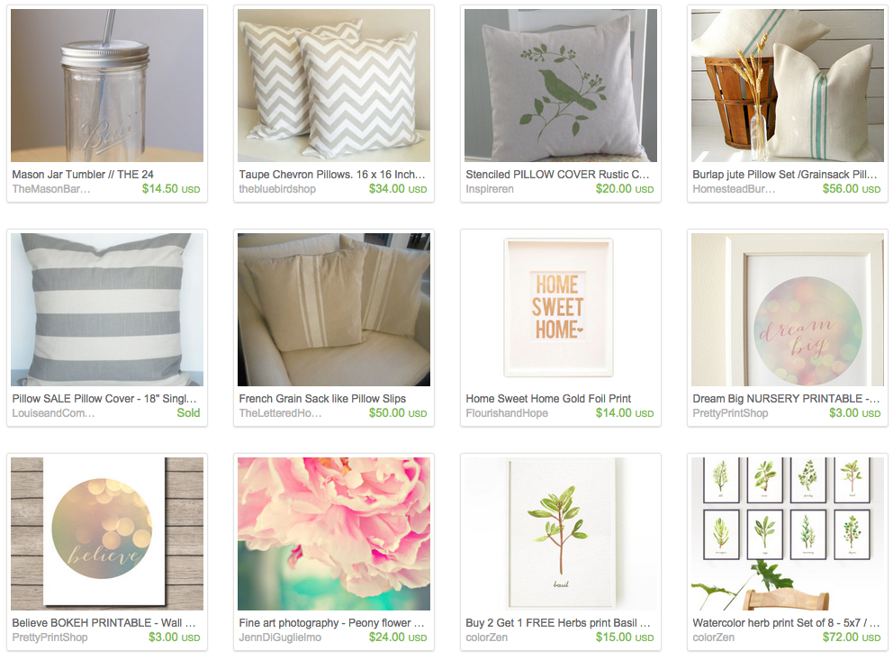 Screen Shot of more items I love on Etsy