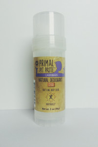 Stick of Primal Pit Paste deodorant in the scent lavender