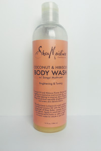 Bottle of shea moisture coconut & hibiscus body wash
