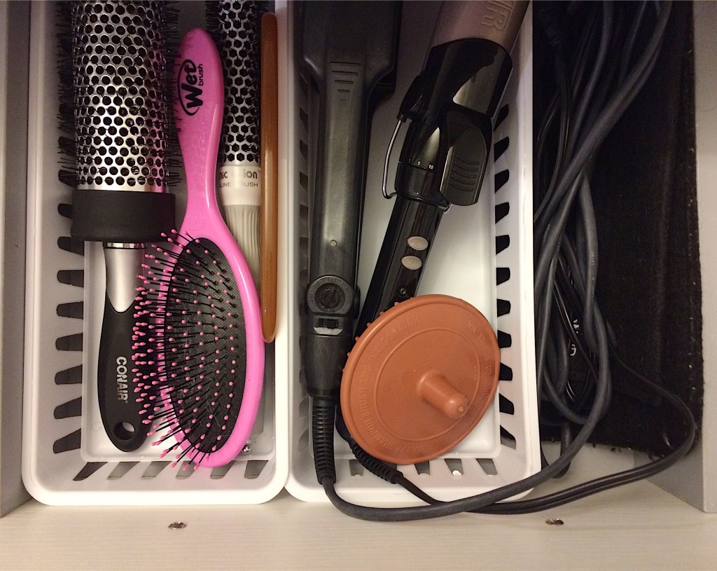 After shot of upper bathroom drawer after being organized