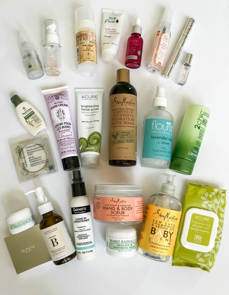 beauty and body product empties