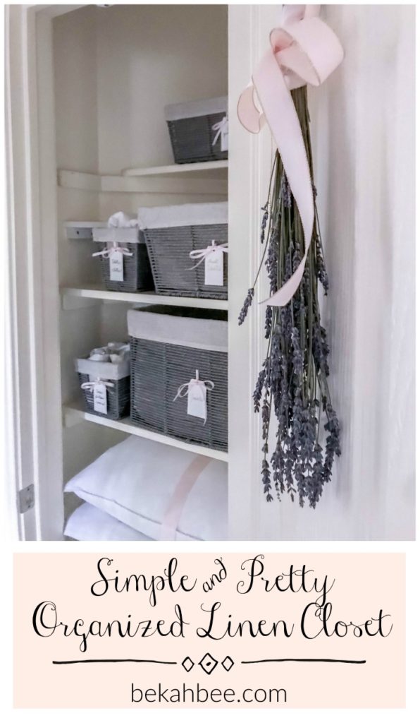 simple and pretty linen closet organization