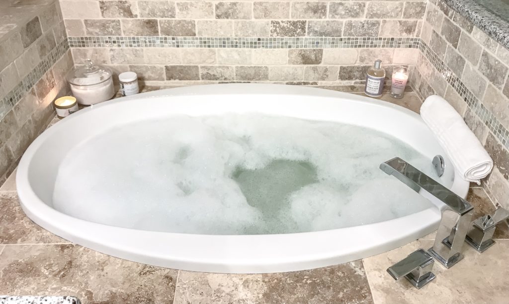 full view of bubble bath for my relaxing bath routine